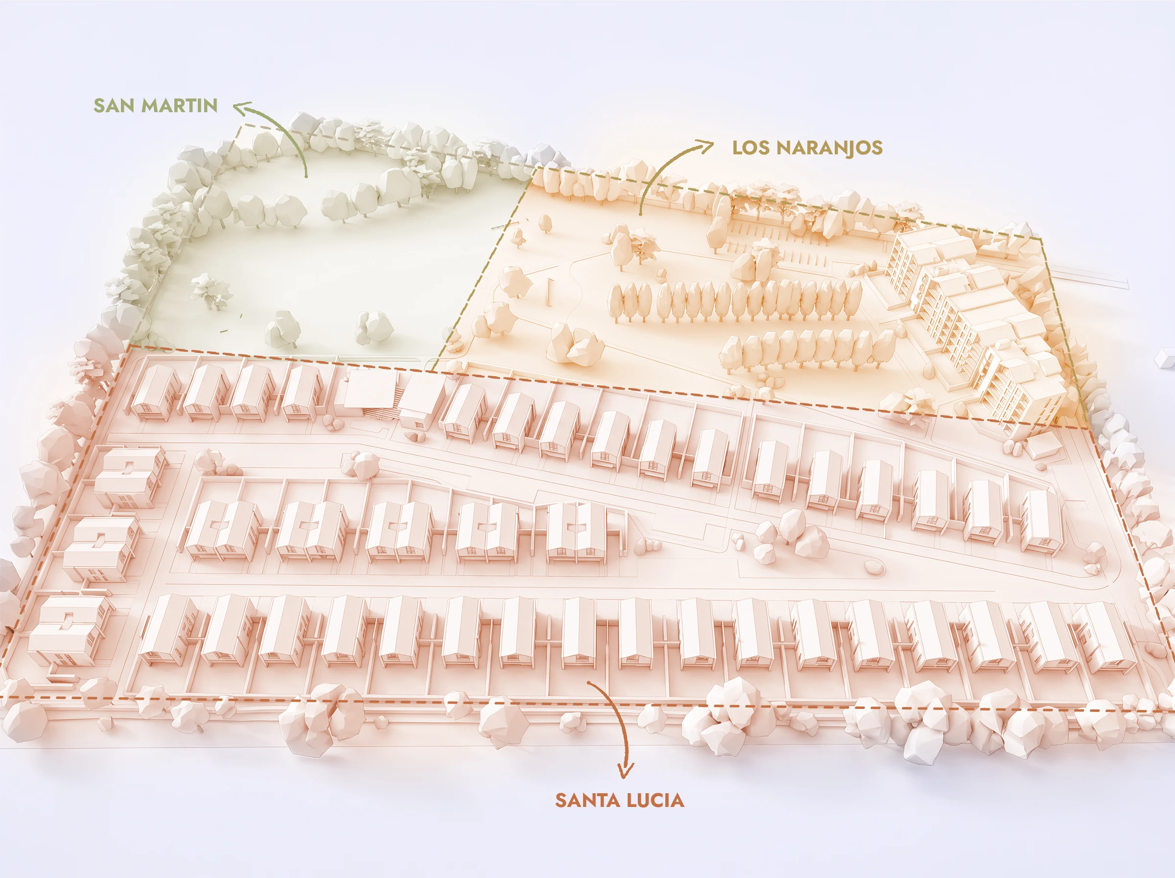San Martín, Los Naranjos y Santa Lucía: tres lotes independientes, cada uno con su normativa y sus posibilidades de ocupación.