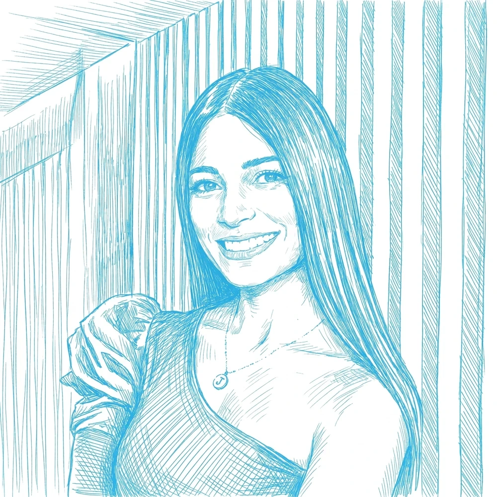Juliana Romero trabajando